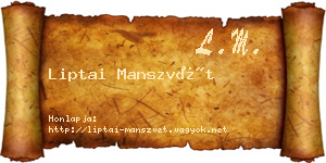 Liptai Manszvét névjegykártya
